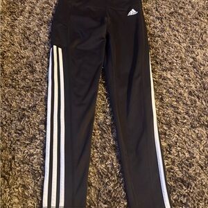 Adidas Women's Black Athletic pants with White Stripes